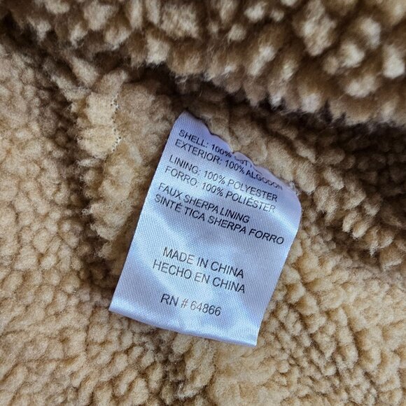 Lee Mens XXL Olive Green Sherpa-Lined Sleeveless Vest With Pockets & Zip Closure - Picture 6 of 8